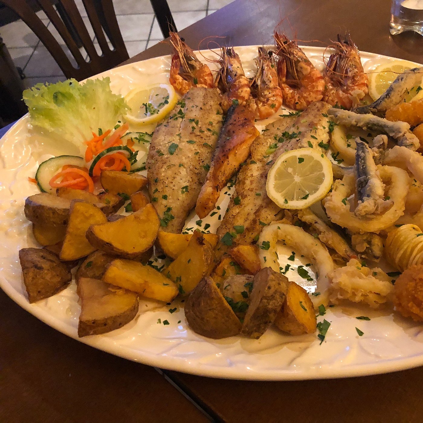 Große gemischte Fischplatte La Cantina